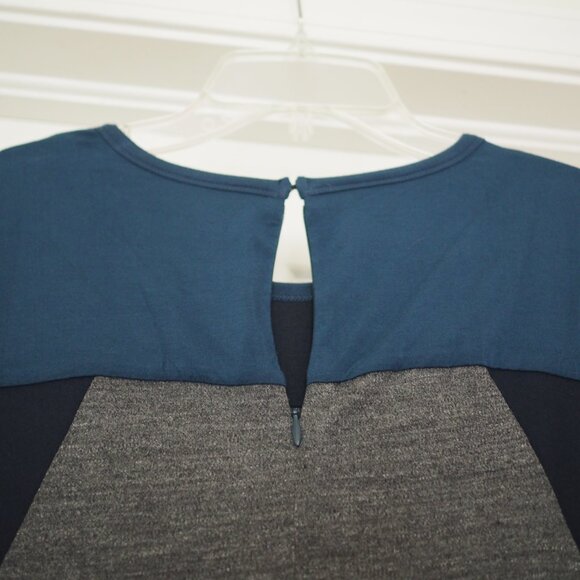 Soft Surroundings Maxi Blue and Gray Long Sleeve Dress Extra Small Petite - Picture 4 of 12